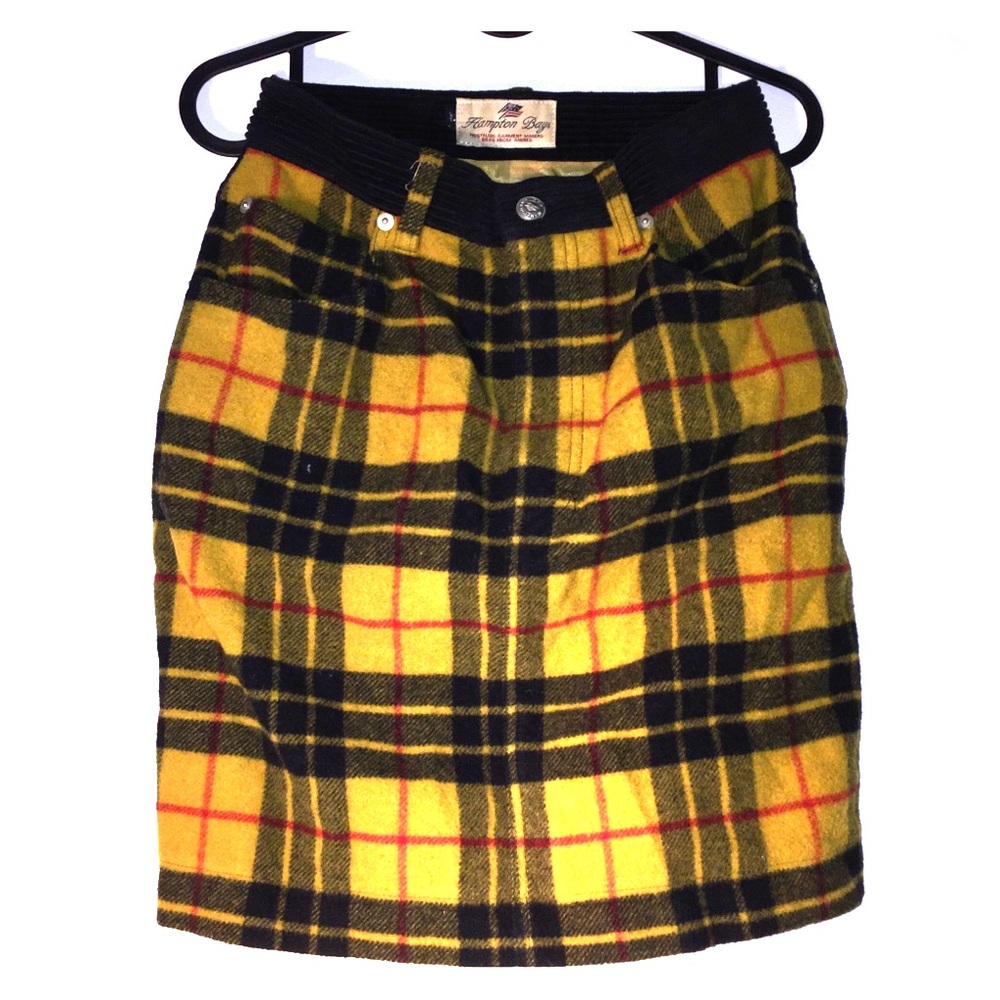 Yellow Plaid Hampton Bays Skirt Size 2